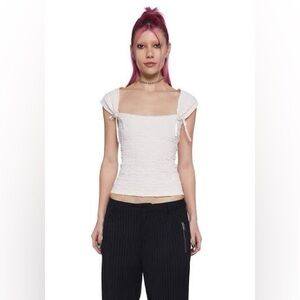 WHAT A GIRL WANTS CAP SLEEVE TOP - IVORY